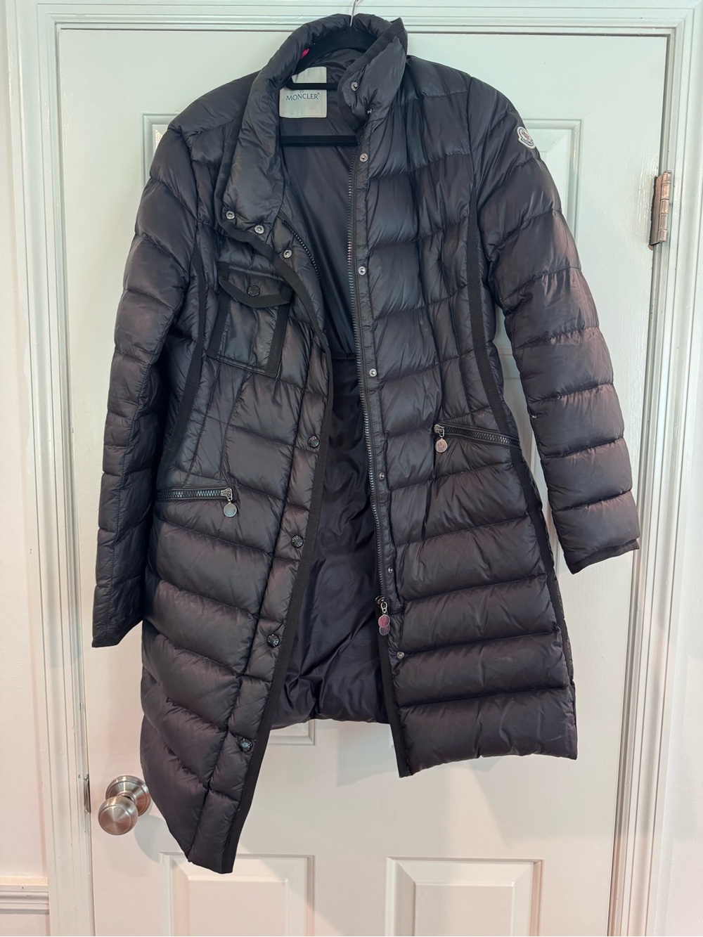 Moncler Black Quilted Long Puffer Coat